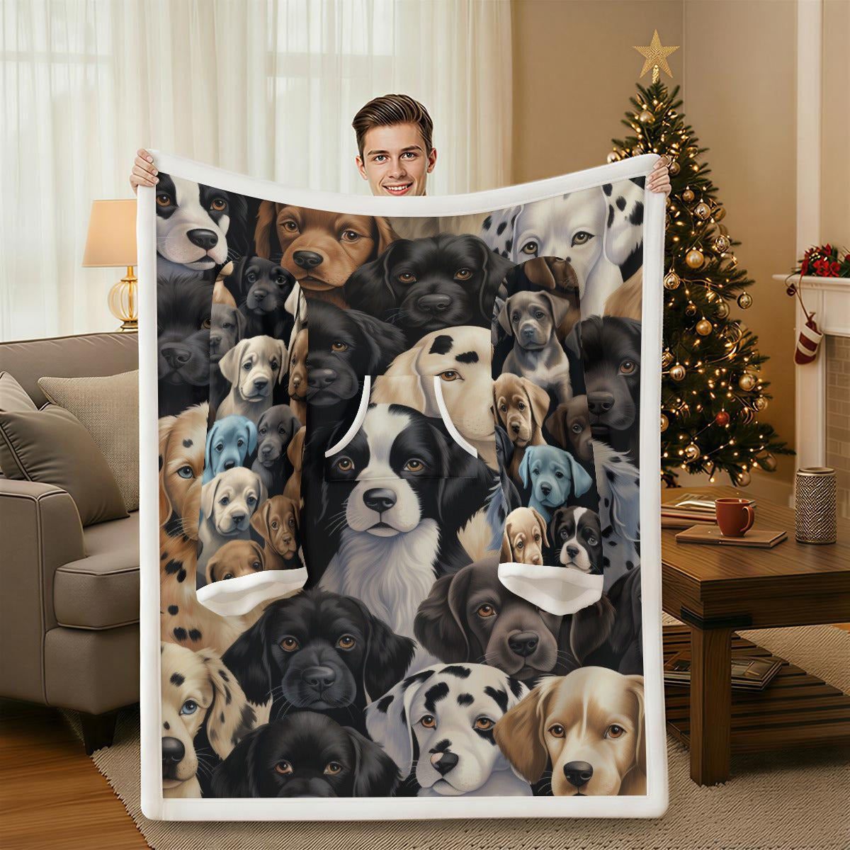 Puppy Print Wearable Blanket