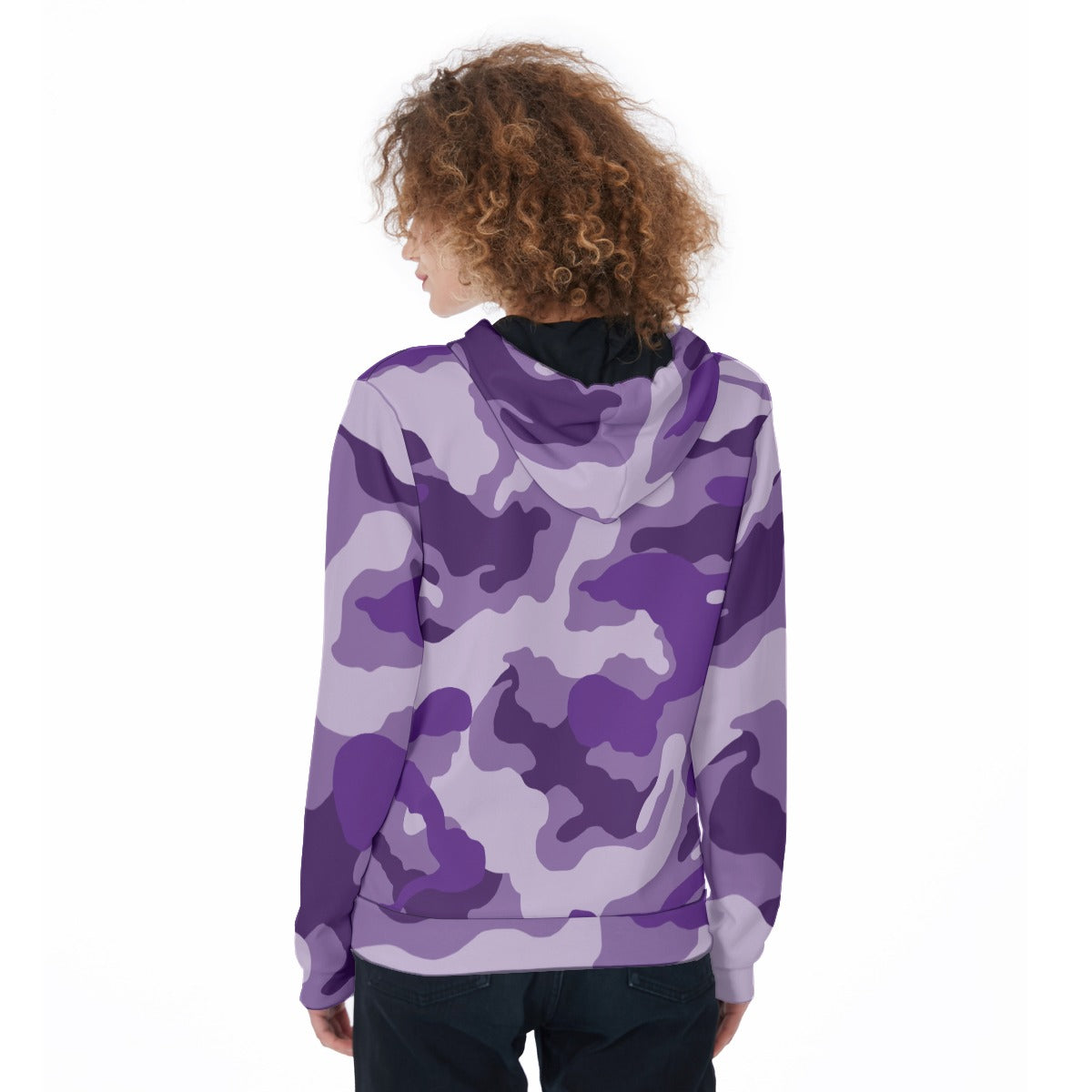 Ladies Purple Camo Short Hoodie