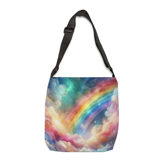 Rainbow and Clouds Adjustable Tote Bag