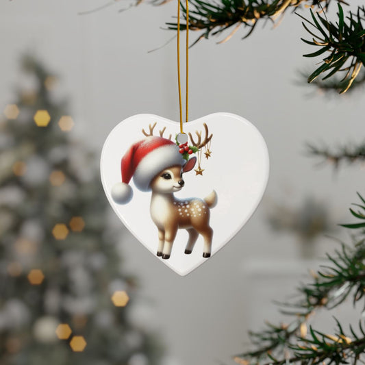 4pc Ceramic Reindeer Ornament Set