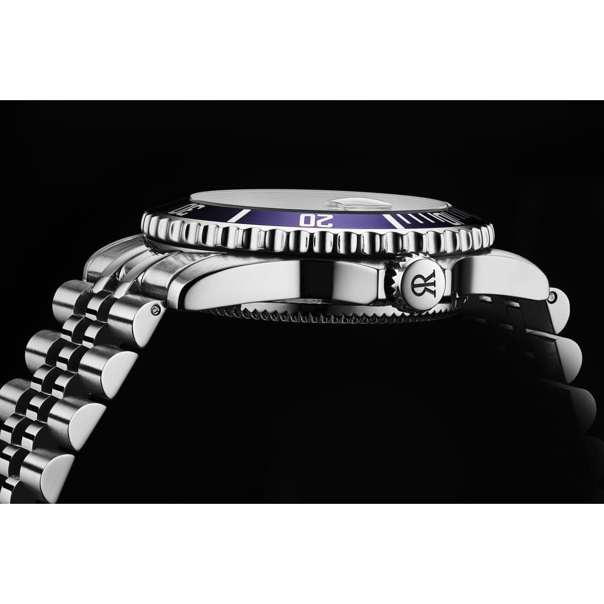 Revue Thommen Men's 'Diver' Blue Dial Blue Face Stainless Steel Bracelet Automatic Watch