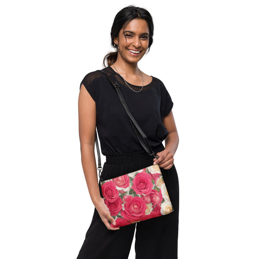 Rose Print Crossbody Bag