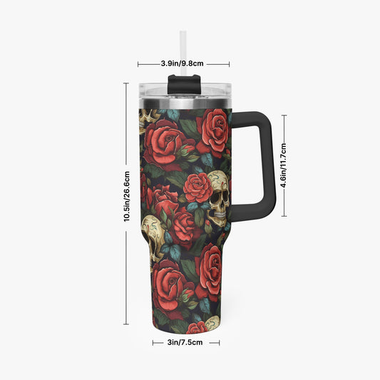 Skull and Roses 40oz Insulated Tumbler