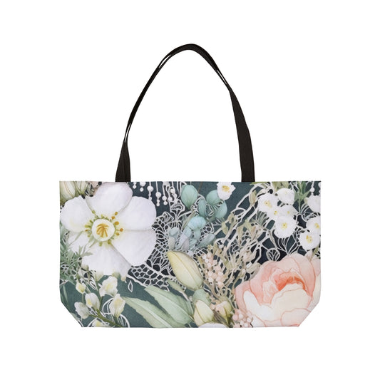 Vintage Style Floral Print Weekender Tote Bags