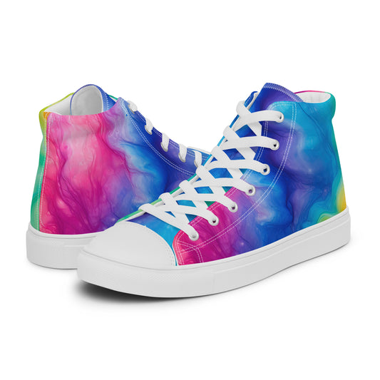 Women's Blue Tie Dye Canvas High Tops