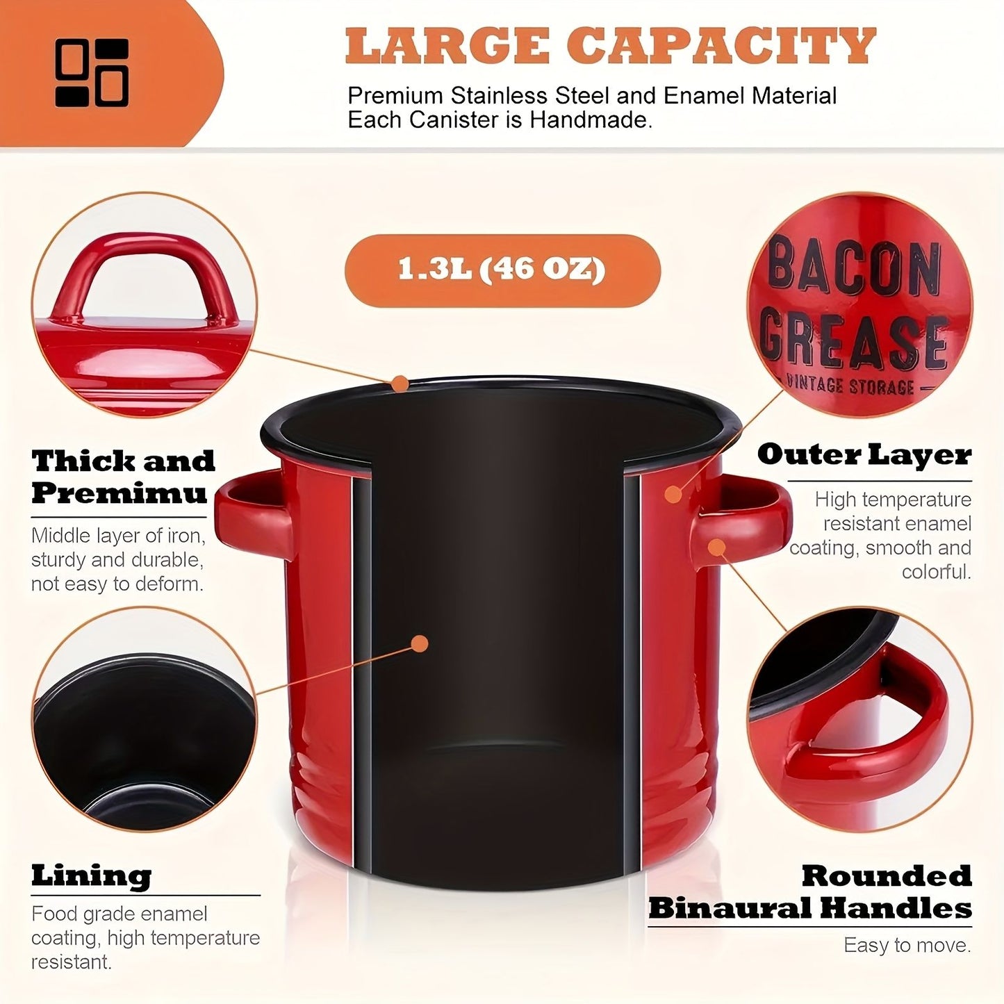 Bacon Grease Storage Jar