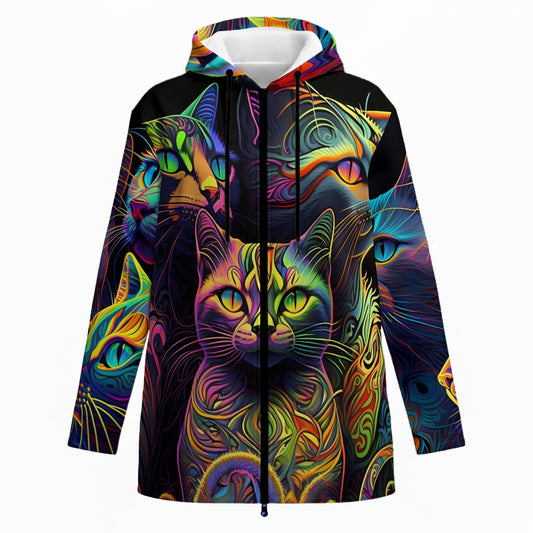 Cosmic Cats Ladies Hoodie Jacket