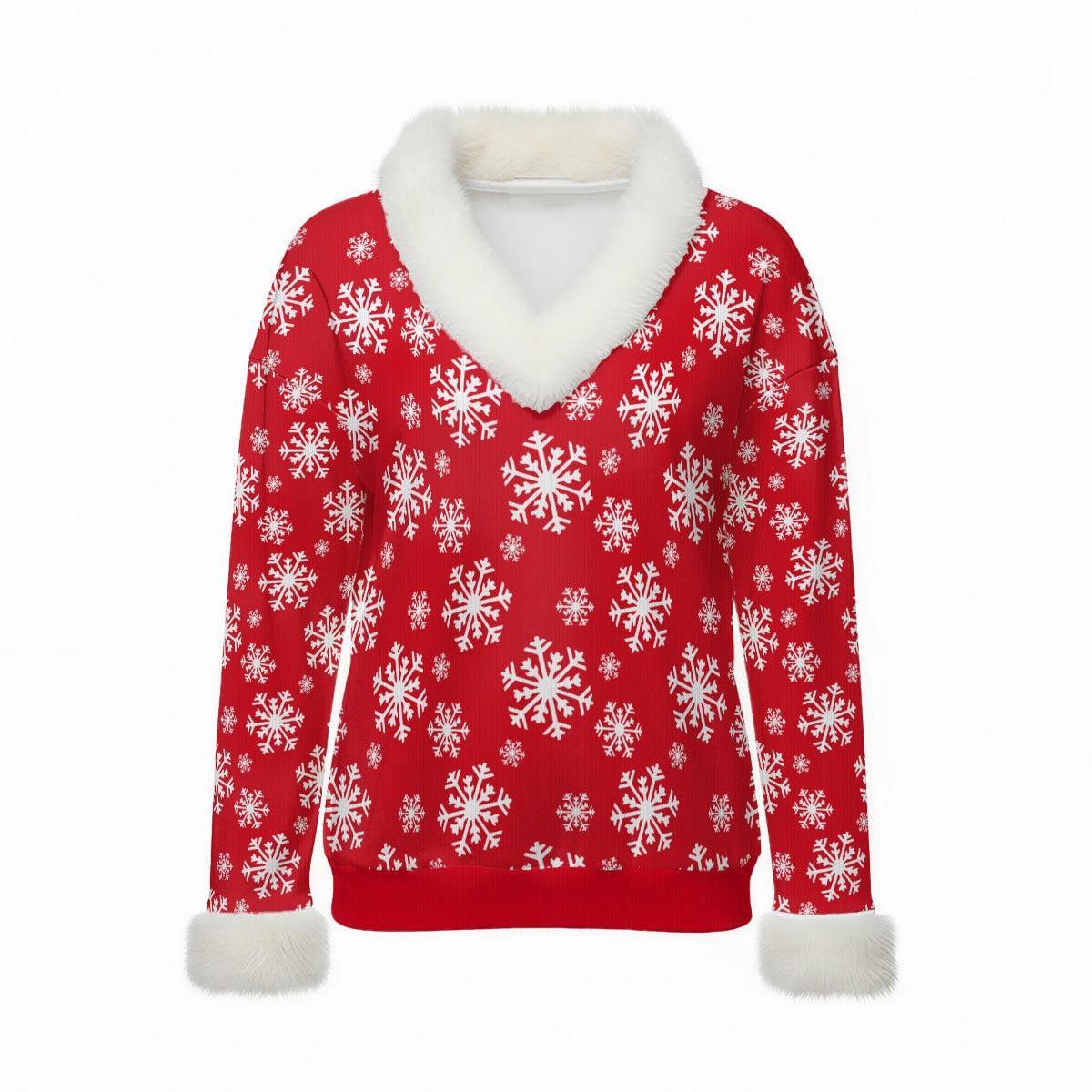 Ladies Faux Fur Trimmed Sweater