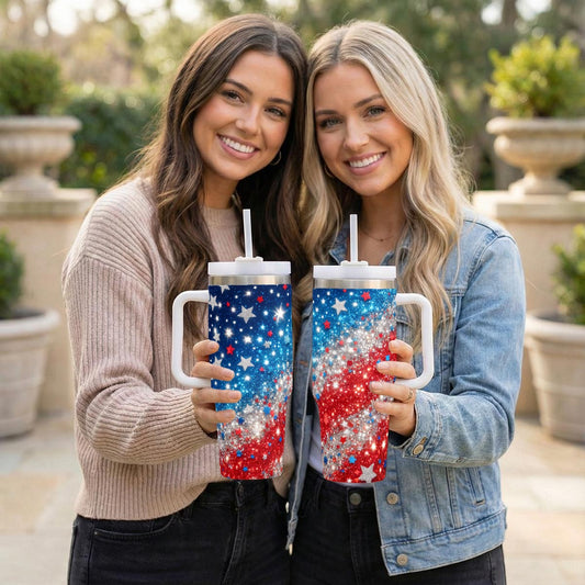 Red White and Blue 40oz Insulated Tumbler