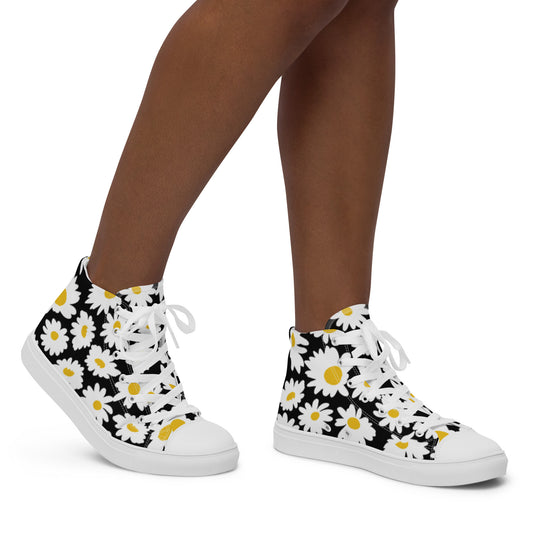 Women's High Top Sunflower Canvas Sneakers