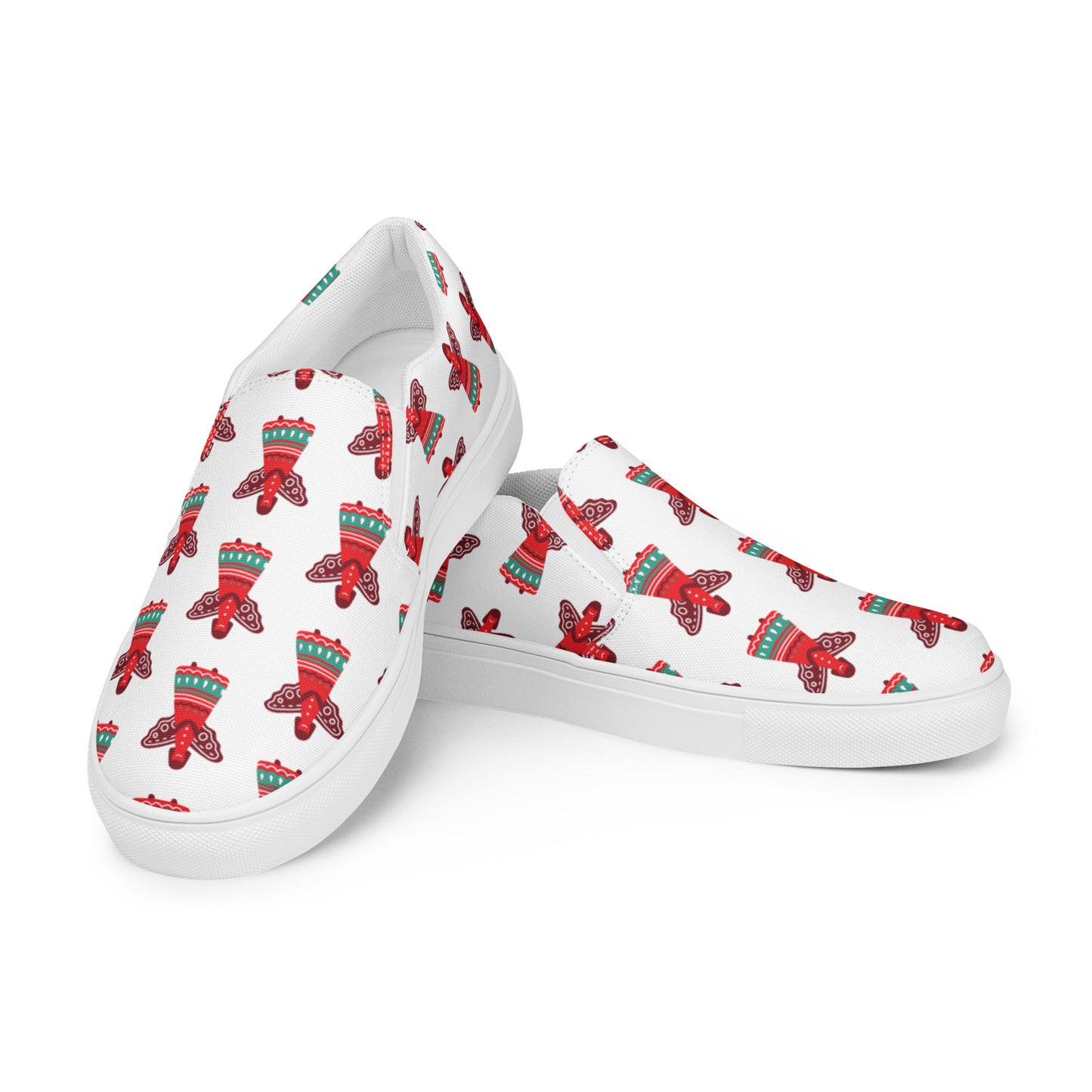 Womens Angel Print Slip-On Canvas Shoes