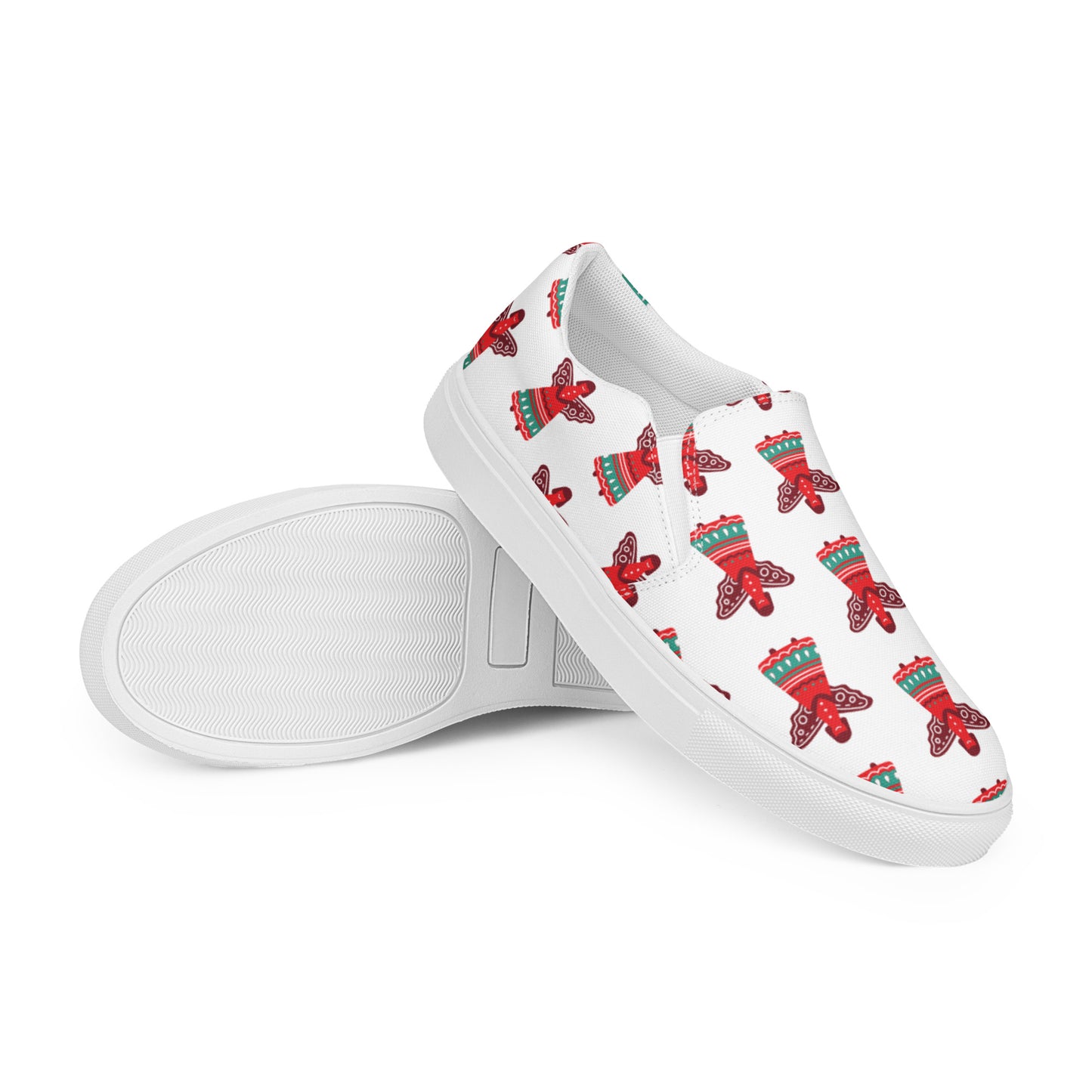 Womens Angel Print Slip-On Canvas Shoes